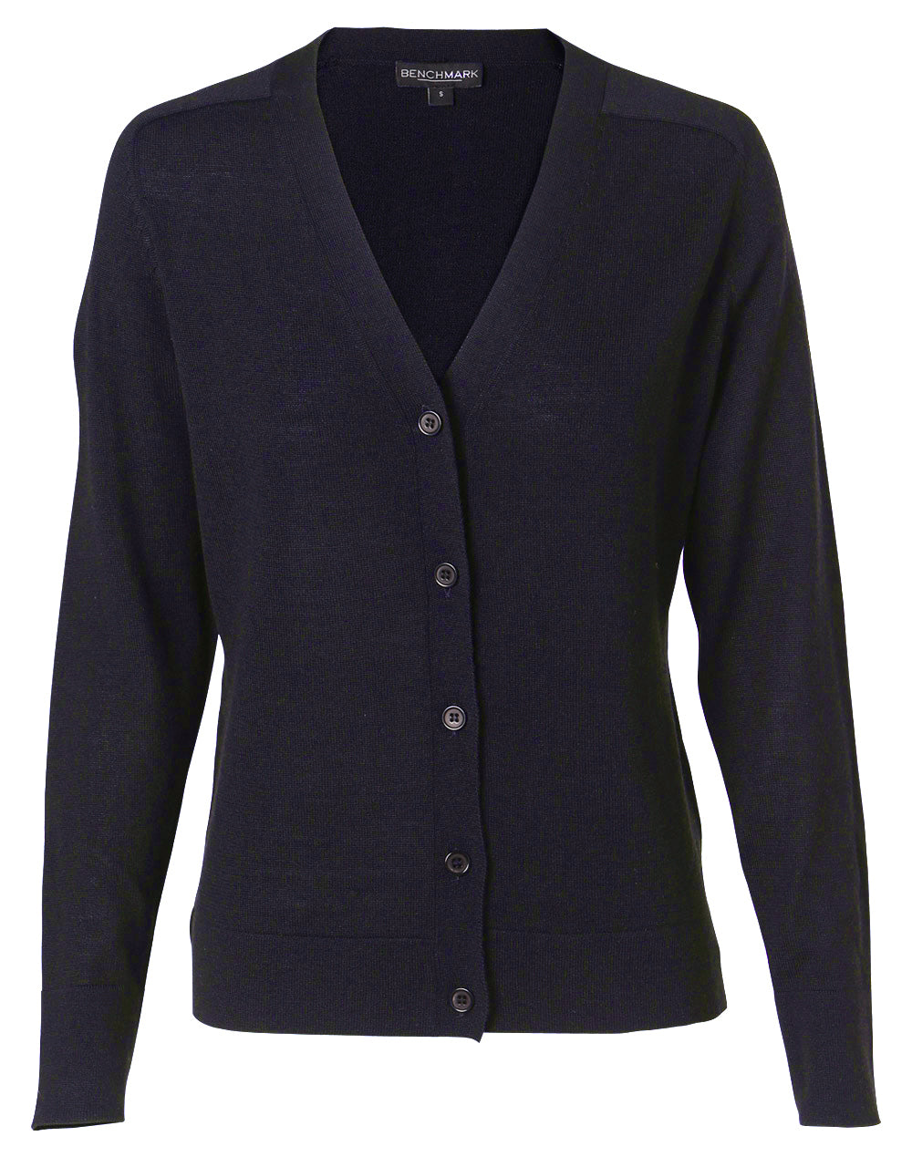 Women's 100% Merino Wool L/S Cardigan - M9602 - Navy