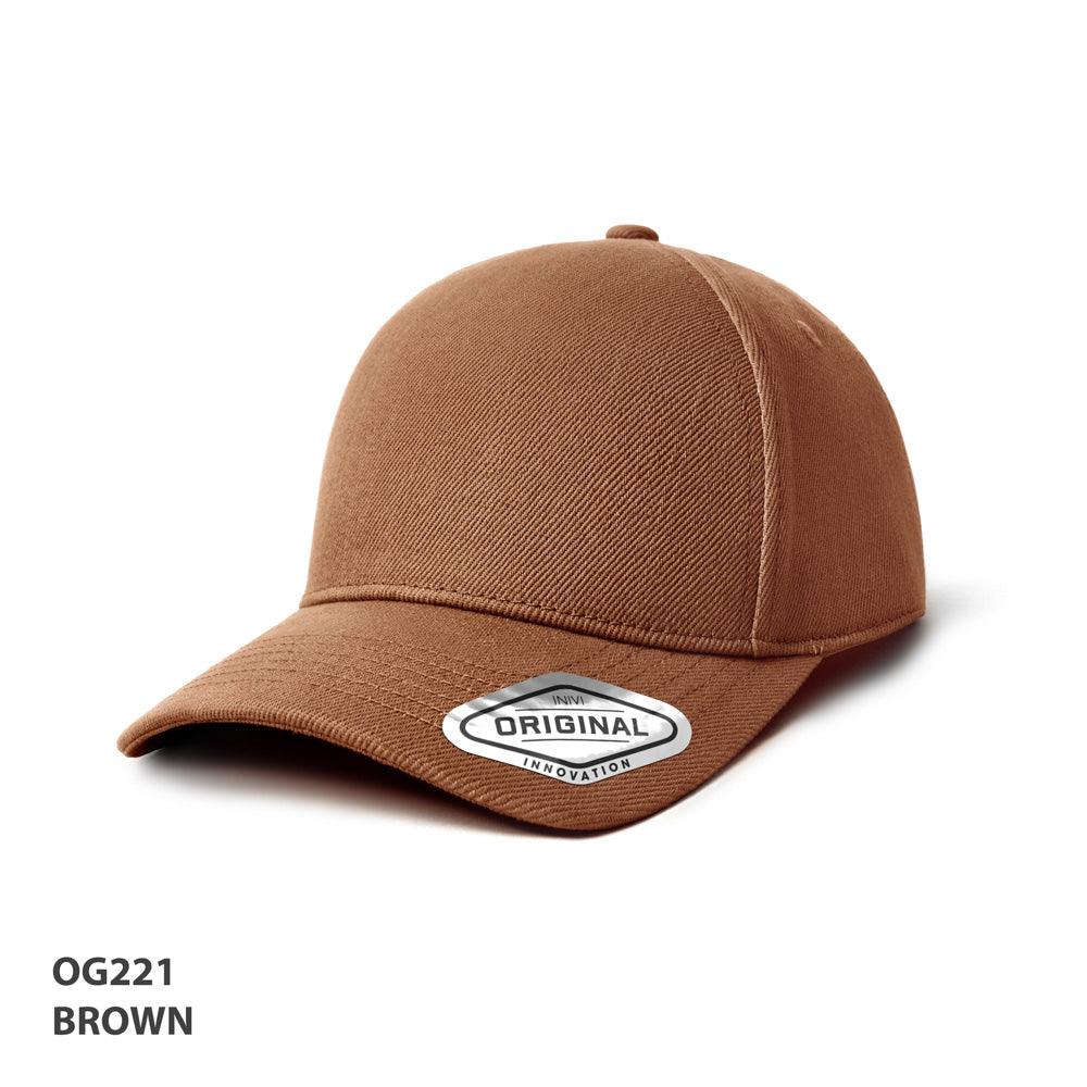 Seamless Front Premium Heavy Cotton Cap - Brown