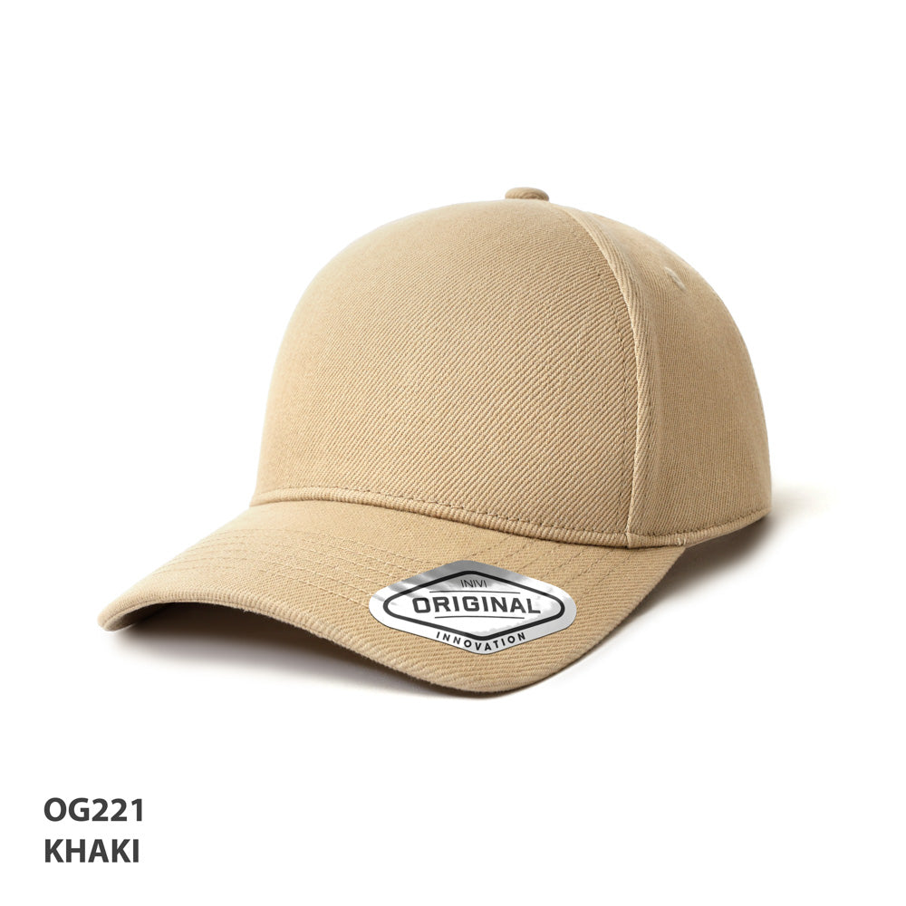 Seamless Front Premium Heavy Cotton Cap - Khaki