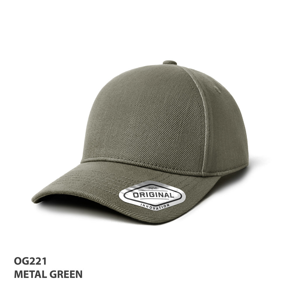 Seamless Front Premium Heavy Cotton Cap - Metal-green