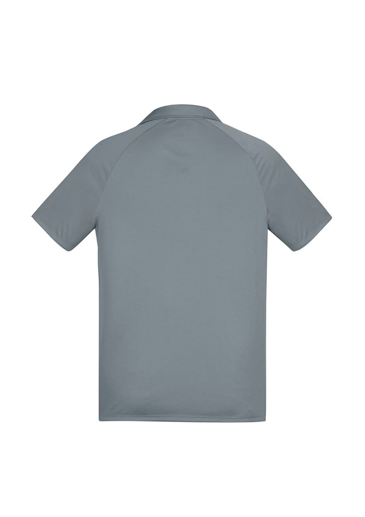 Academy Mens Short Sleeve Polo - Silver/Charcoal - Back