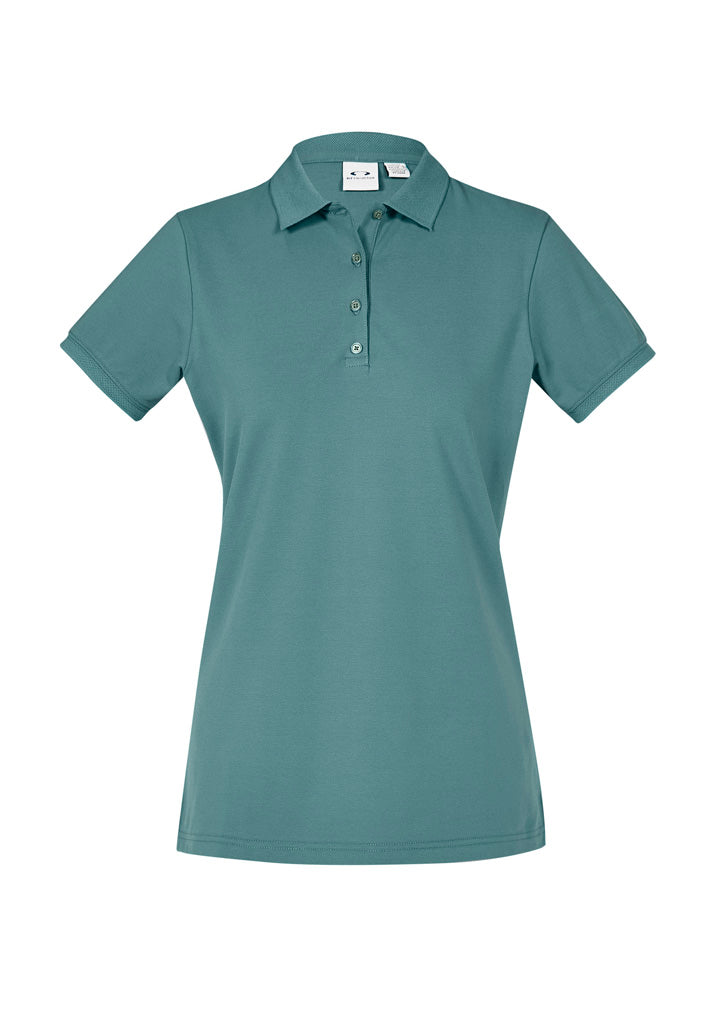 City Womens Short Sleeve Polo - Jasper Green - Front