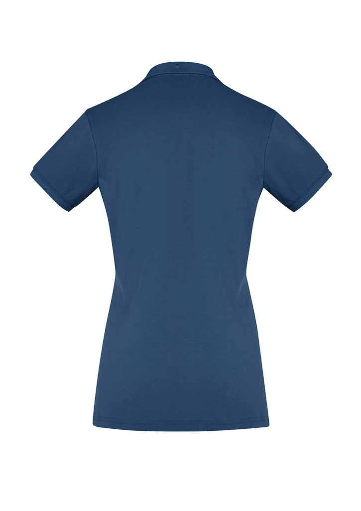 City Womens Short Sleeve Polo - Mineral Blue - Back