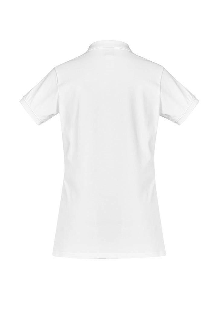 City Womens Short Sleeve Polo - White - Back