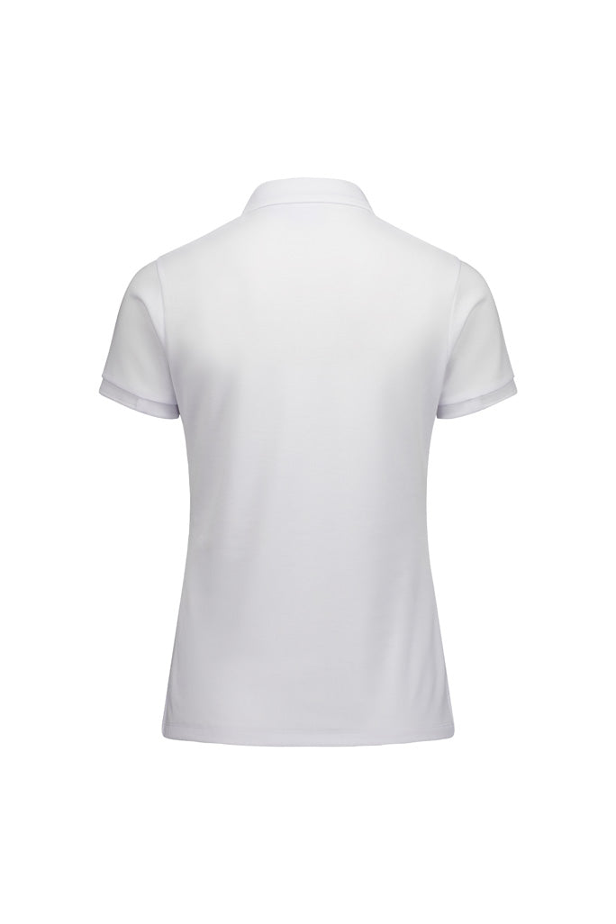 Focus Womens Short Sleeve Polo - White/White - Back