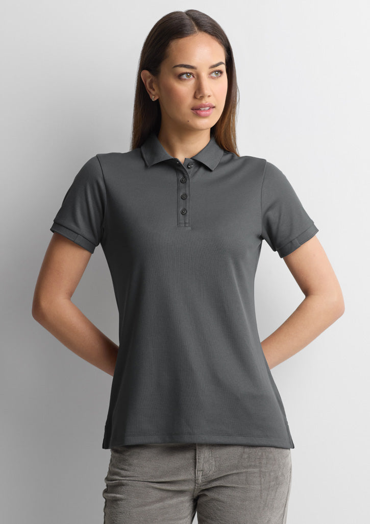 Focus Womens Short Sleeve Polo - Charcoal/Charcoal - Model