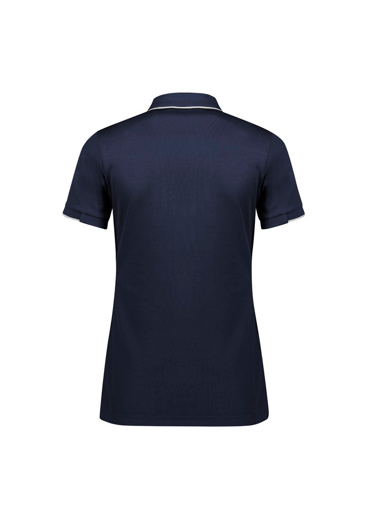 Focus Womens Short Sleeve Polo - Navy/White - Back