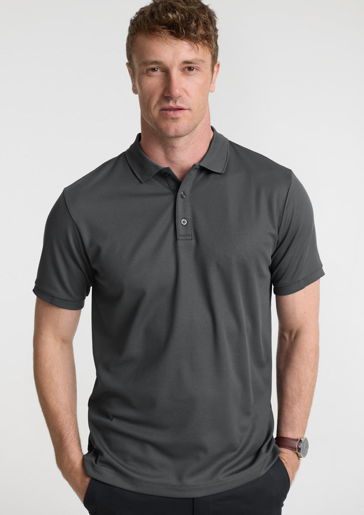 Focus Mens Short Sleeve Polo - Charcoal/Charcoal - Model