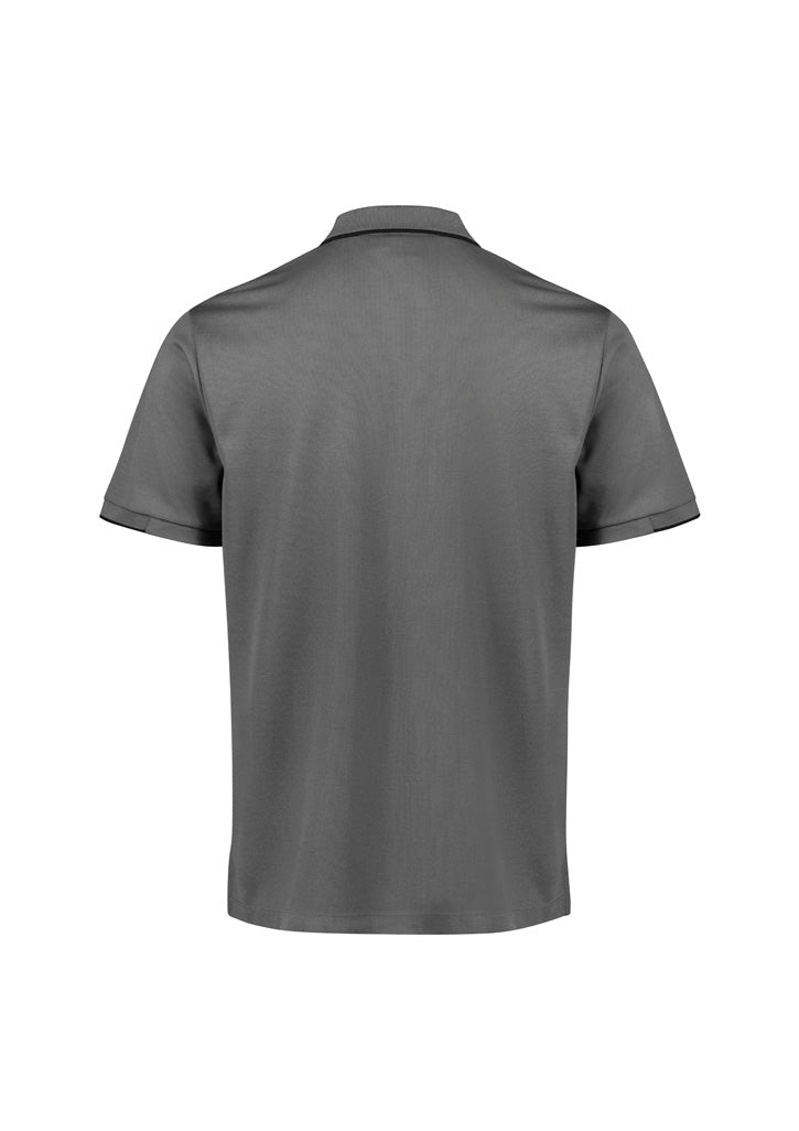 Focus Mens Short Sleeve Polo - Ash/Black - Back