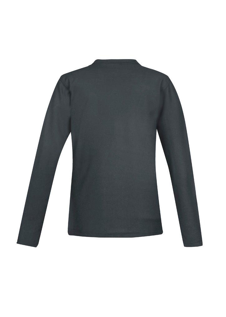 Crew Womens Long Sleeve Polo - Charcoal - Back