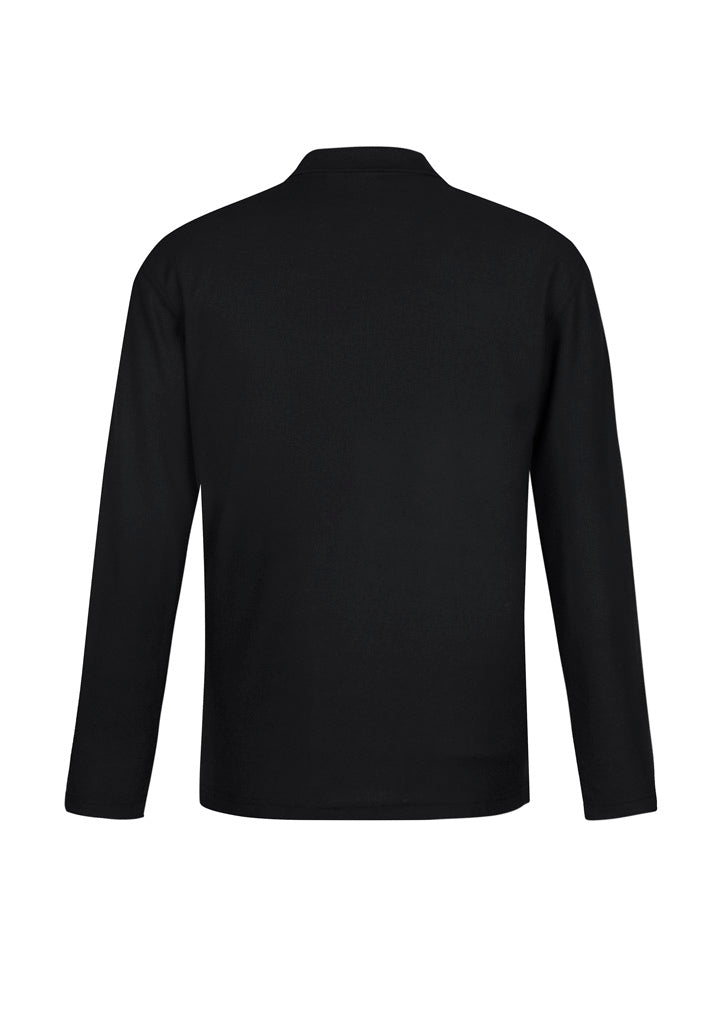 Crew Mens Long Sleeve Polo - Black - Back