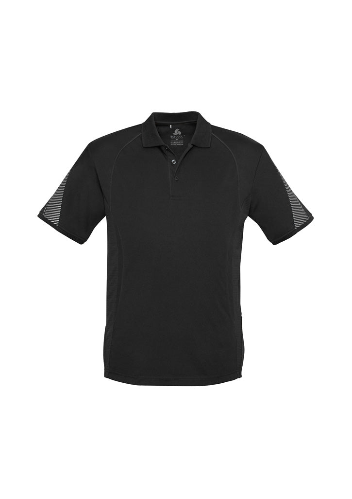 Razor Mens Short Sleeve Polo - Black/Black - Front