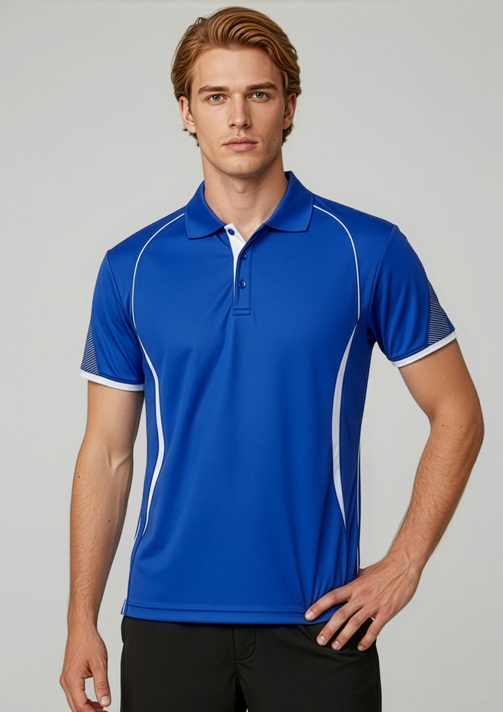 Razor Mens Short Sleeve Polo - Royal/White - Model