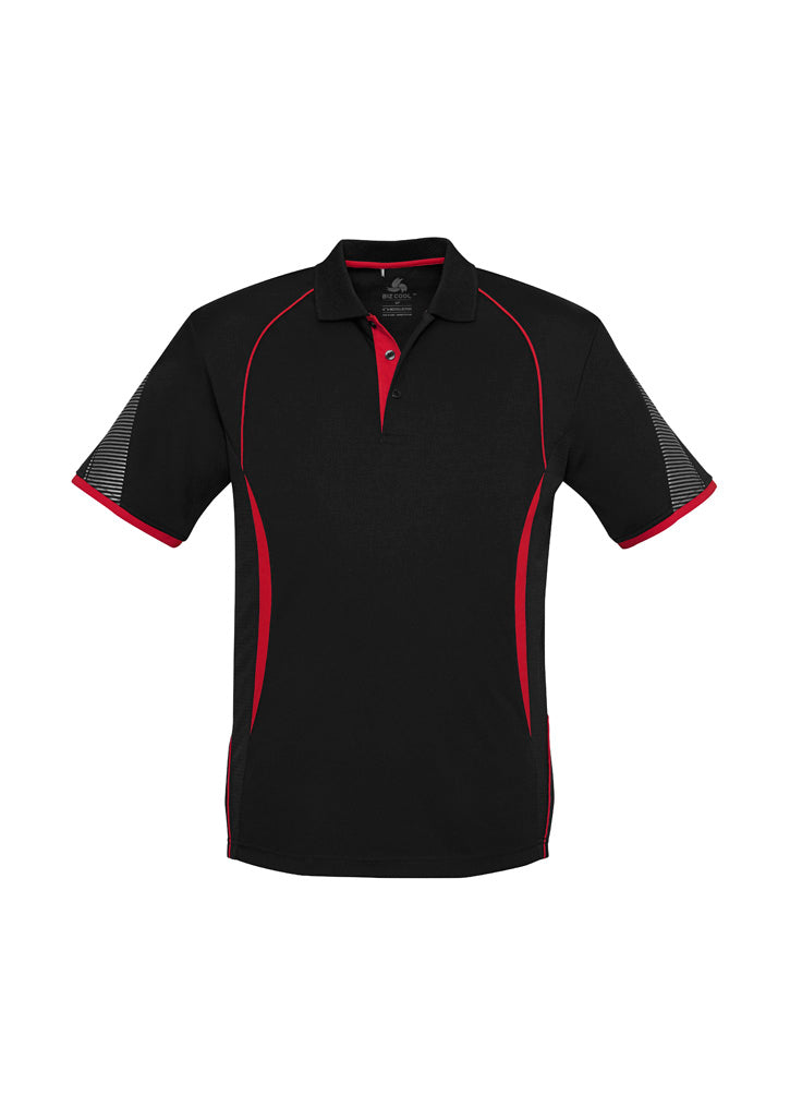 Razor Mens Short Sleeve Polo - Black/Red - Front