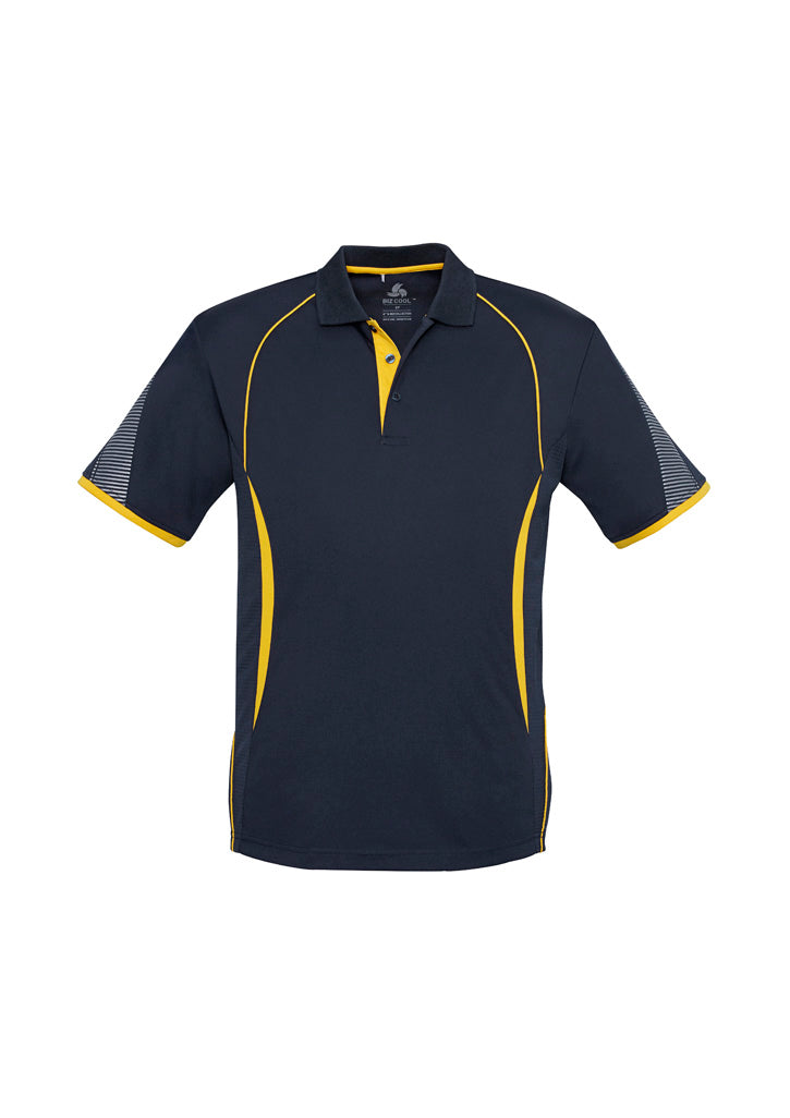 Razor Mens Short Sleeve Polo - Navy/Gold - Front