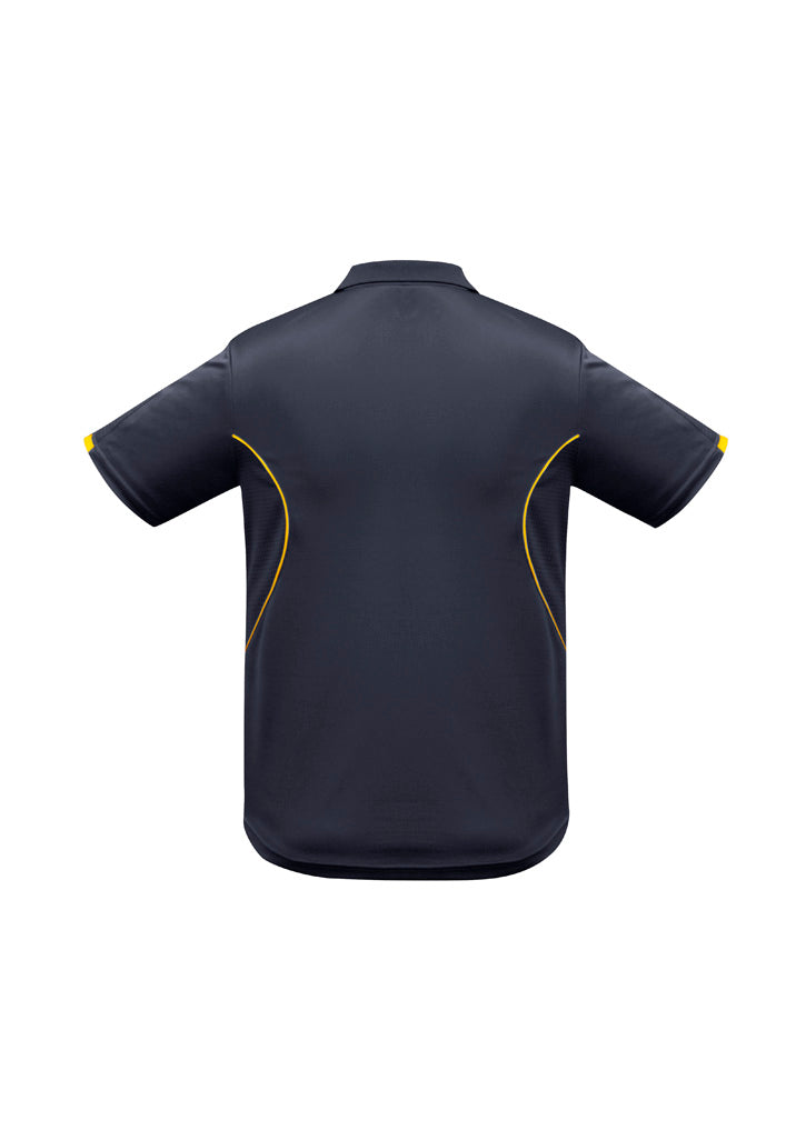 Razor Mens Short Sleeve Polo - Navy/Gold - Back