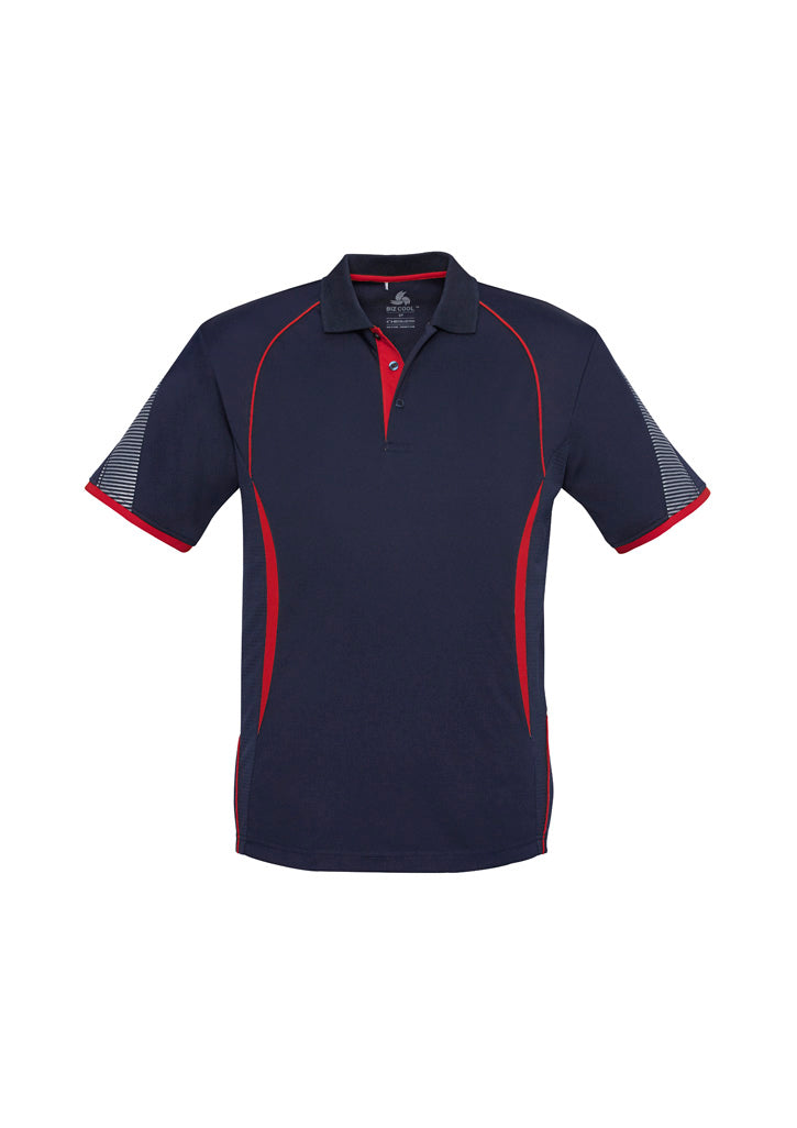 Razor Mens Short Sleeve Polo - Navy/Red - Front