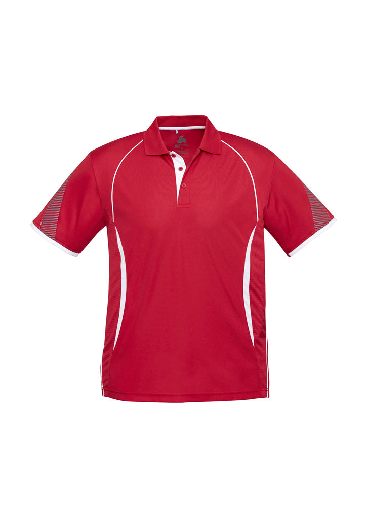 Razor Mens Short Sleeve Polo - Red/White - Front