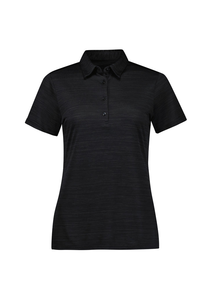 Orbit Womens Short Sleeve Polo - Black - Front