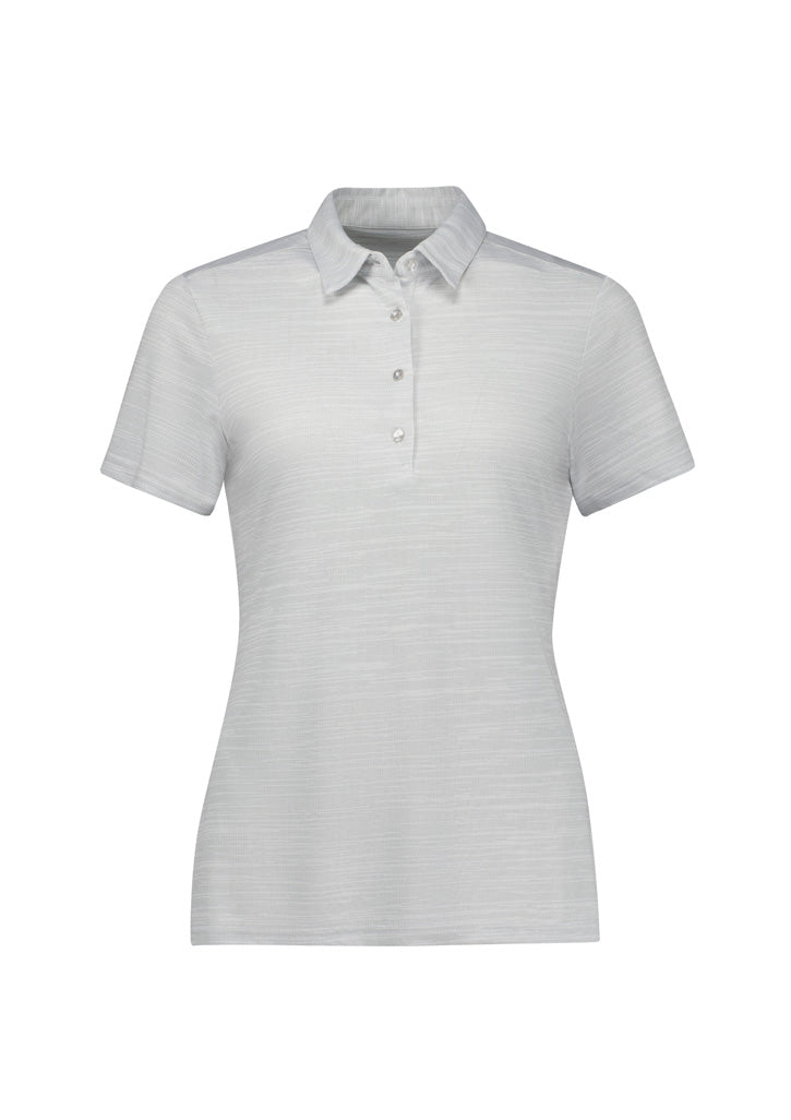 Orbit Womens Short Sleeve Polo - Silver - Front