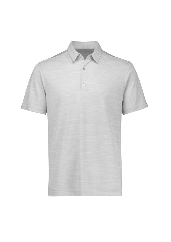 Orbit Mens Short Sleeve Polo - Silver - Front