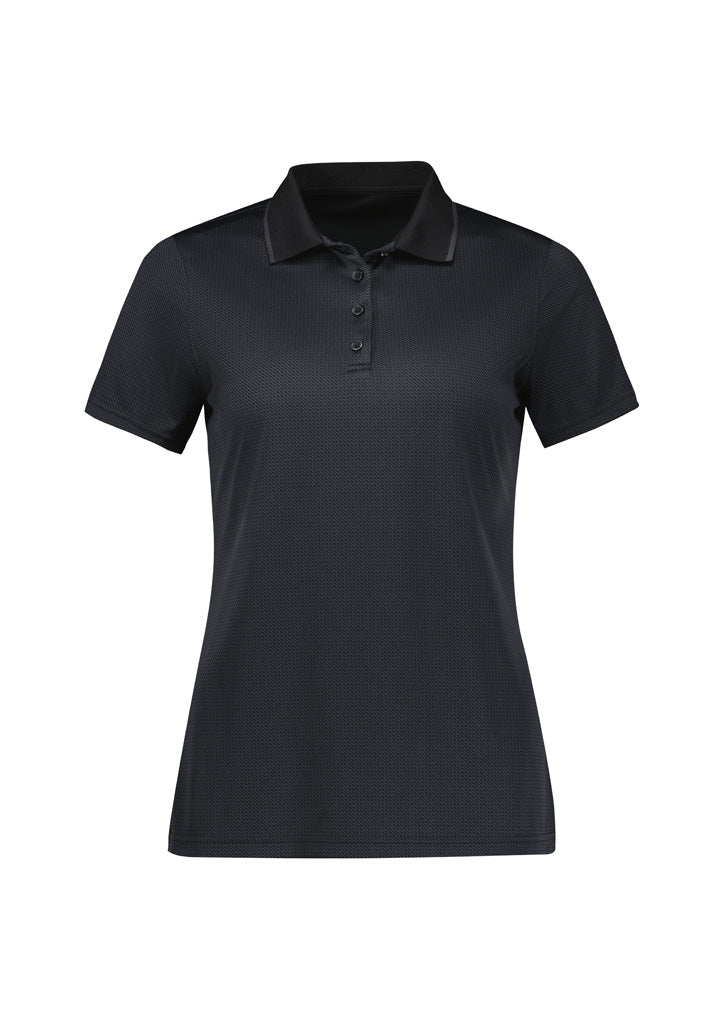 Echo Womens Short Sleeve Polo - Black Graphite - Front