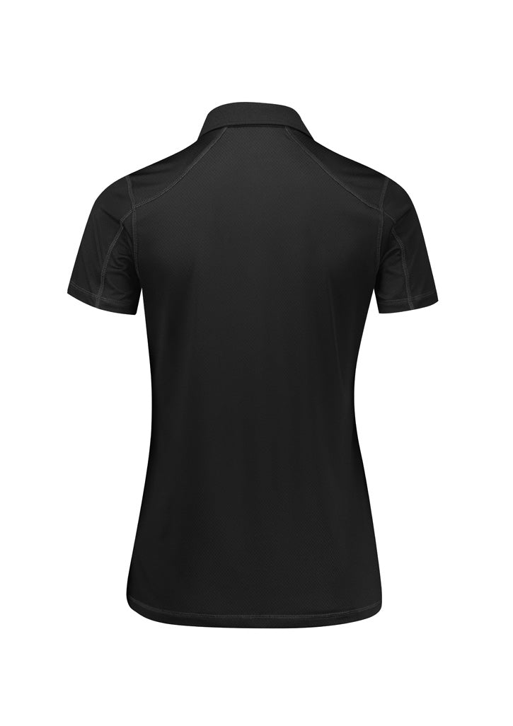 Dart Womens Short Sleeve Polo - Black/Black - Back