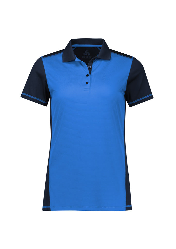 Dart Womens Short Sleeve Polo - Navy/Royal - Front