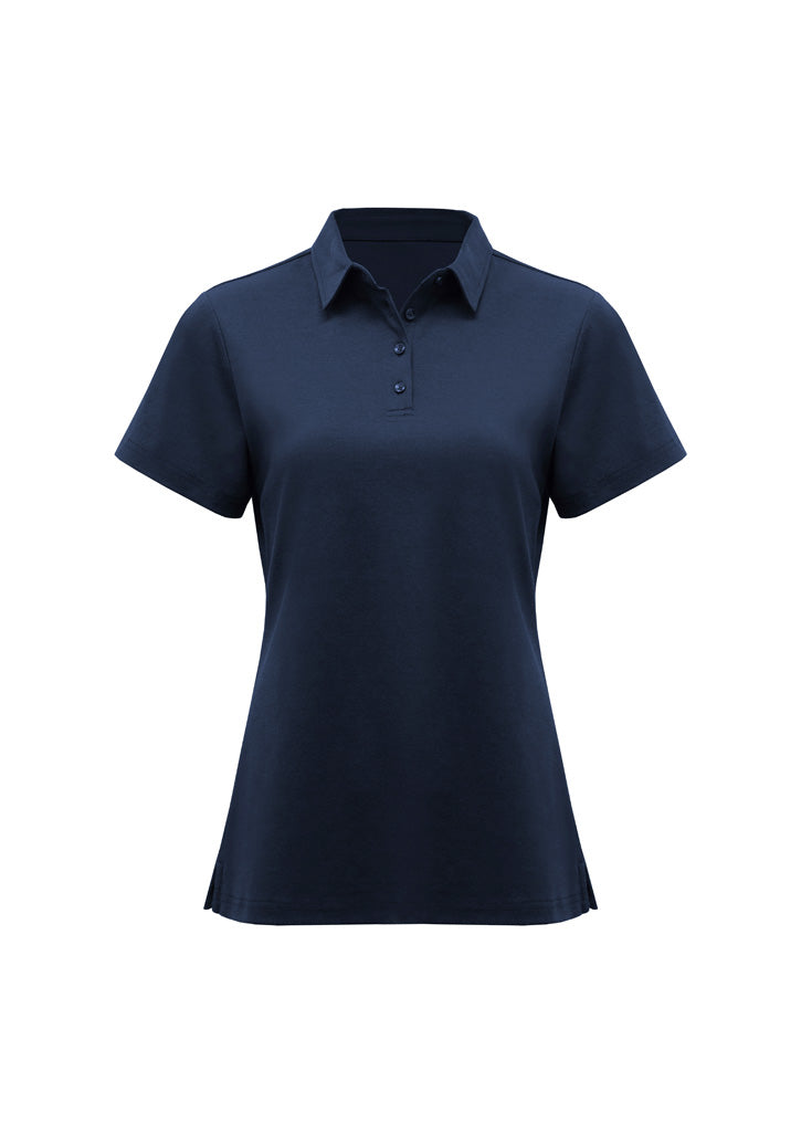 Lotus Womens Short Sleeve Polo - Navy - Front