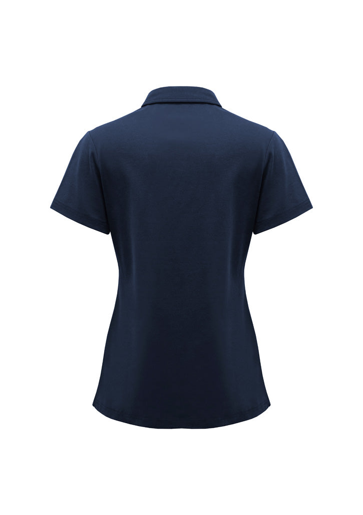 Lotus Womens Short Sleeve Polo - Navy - Back
