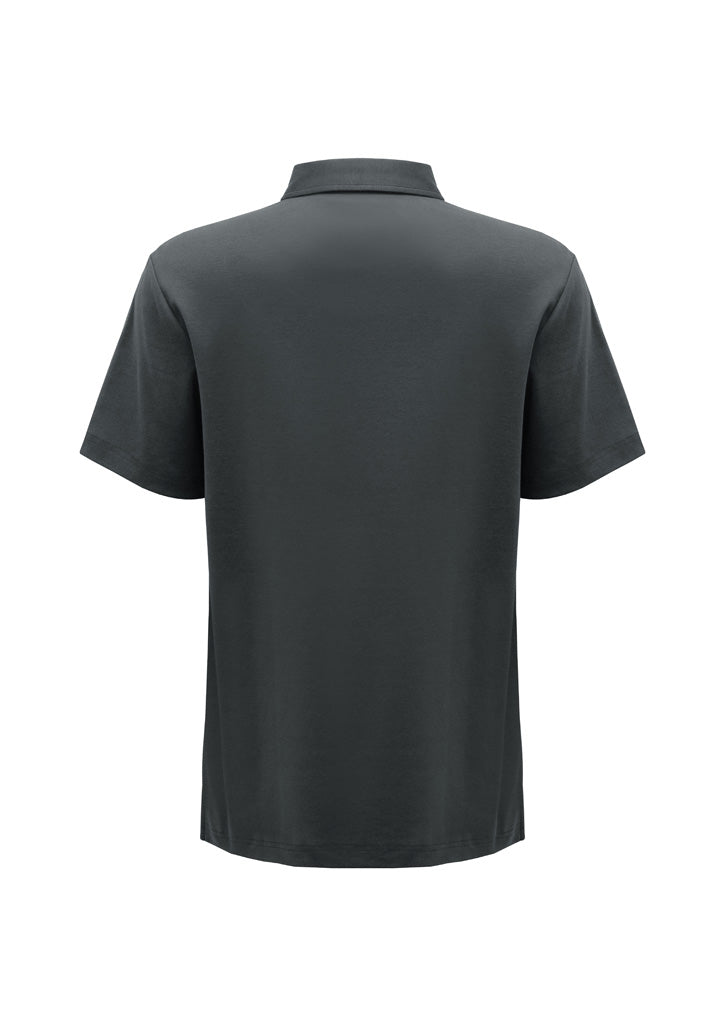 Lotus Mens Short Sleeve Polo - Charcoal - Back