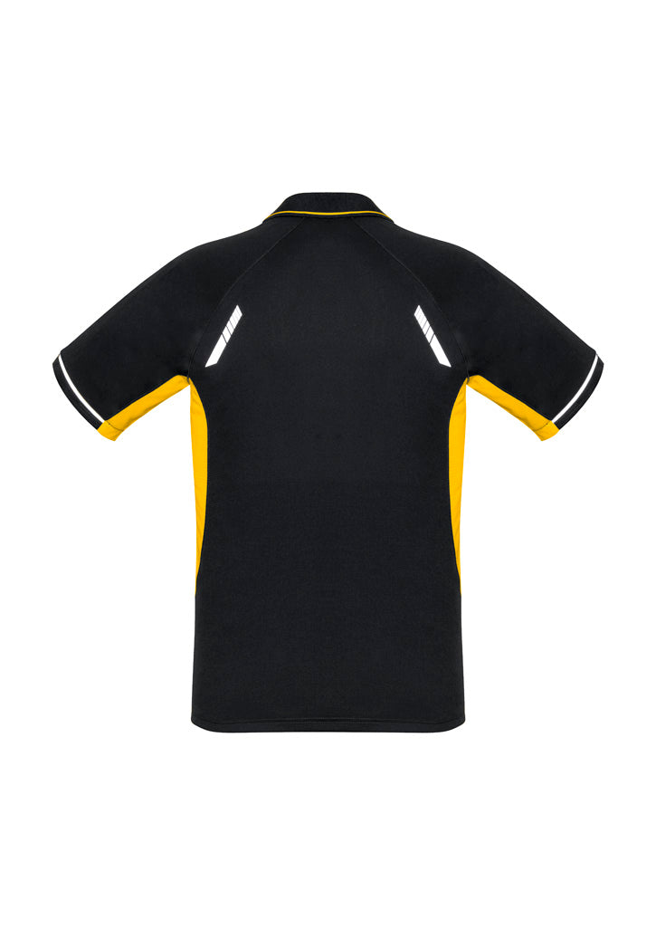 Renegade Mens Short Sleeve Polo - Black/Gold/Silver - Back
