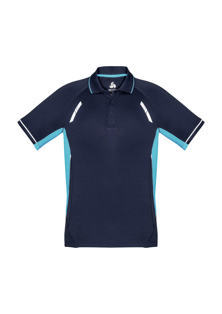 Renegade Mens Short Sleeve Polo - Navy/Sky/Silver - Front