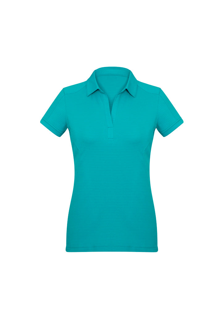 Profile Womens Short Sleeve Polo - Teal - Front