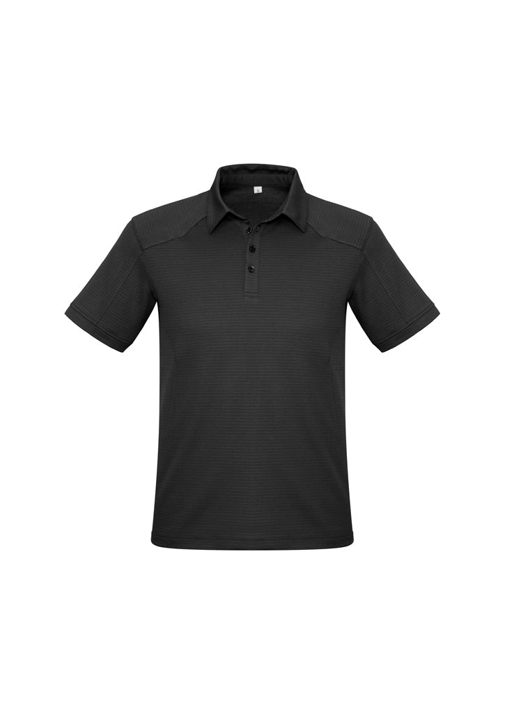 Profile Mens Short Sleeve Polo - Black - Front