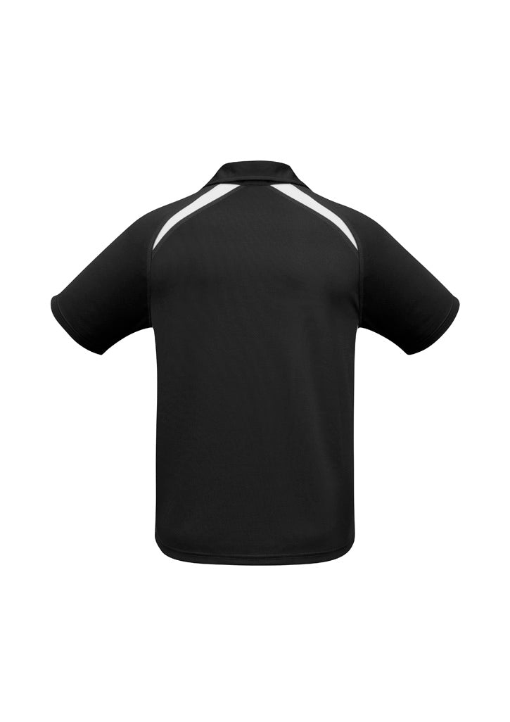Splice Mens Short Sleeve Polo - Black/White - Back