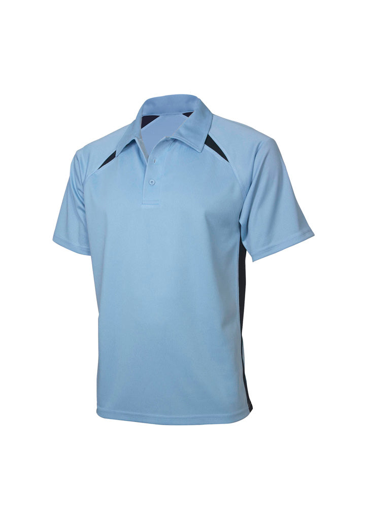 Splice Mens Short Sleeve Polo - Spring Blue/Navy - Front