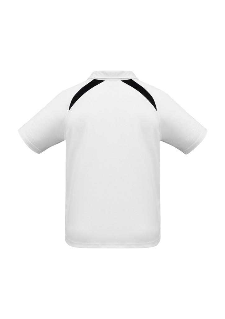 Splice Mens Short Sleeve Polo - White/Navy - Back