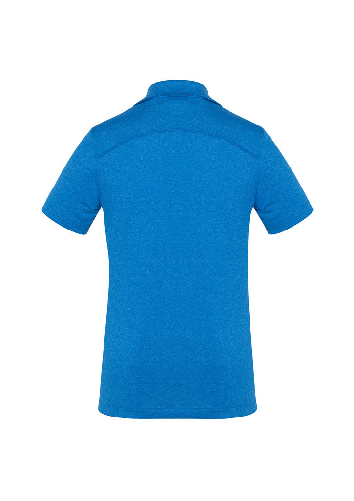 Aero Womens Short Sleeve Polo - Cyan - Back