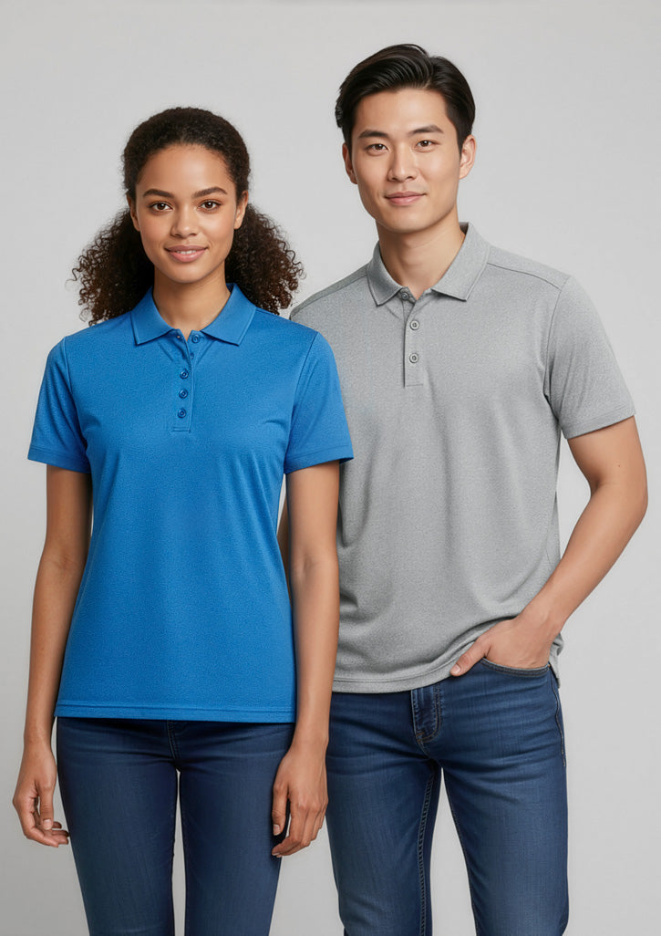 Aero Womens Short Sleeve Polo - Cyan - Model