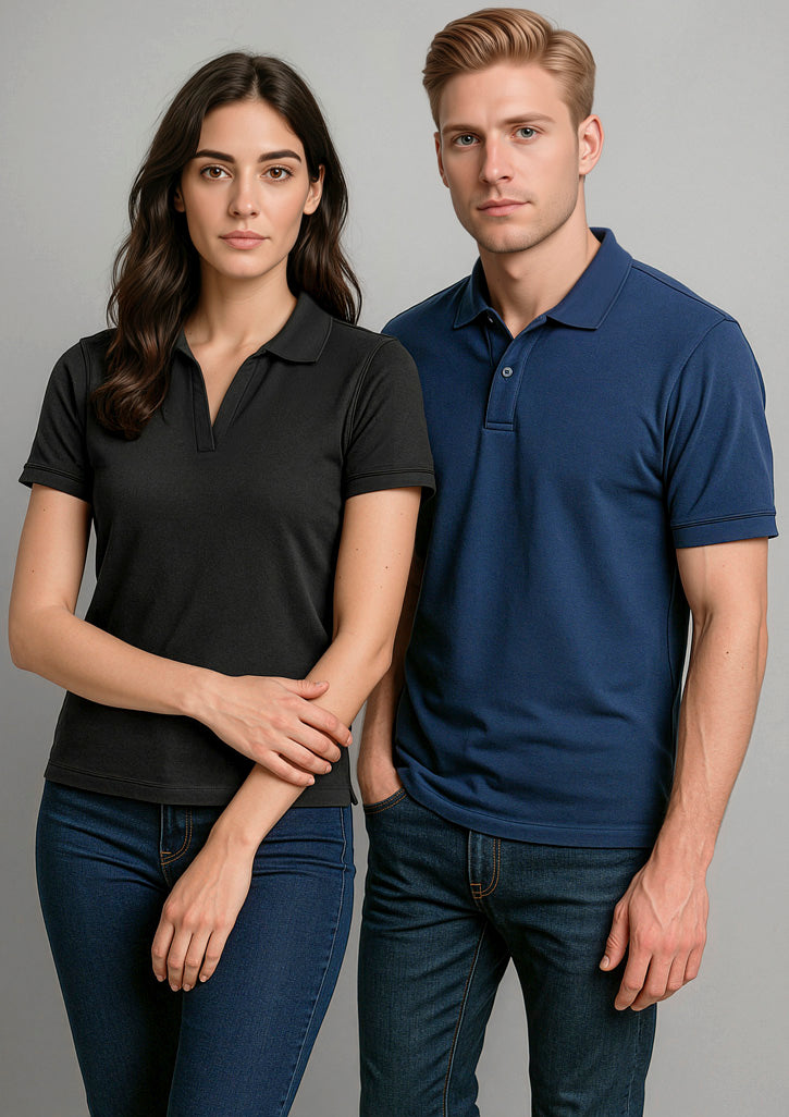 Oceana Mens Short Sleeve Polo - Navy - Model