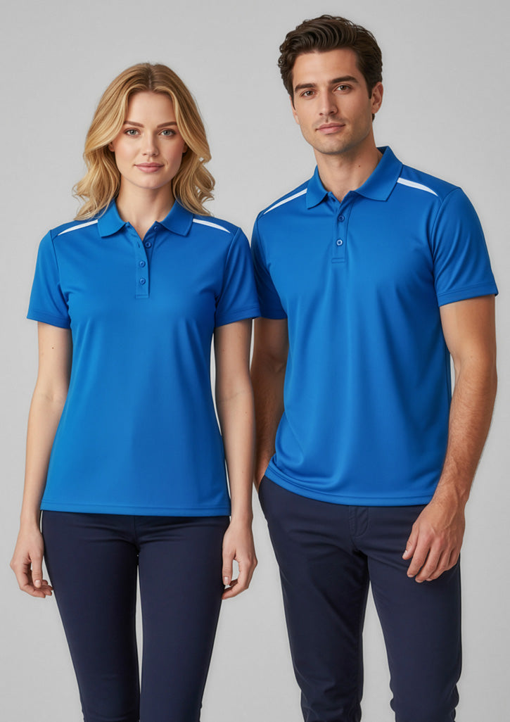 Sonar Womens Short Sleeve Polo - Royal/White - Model
