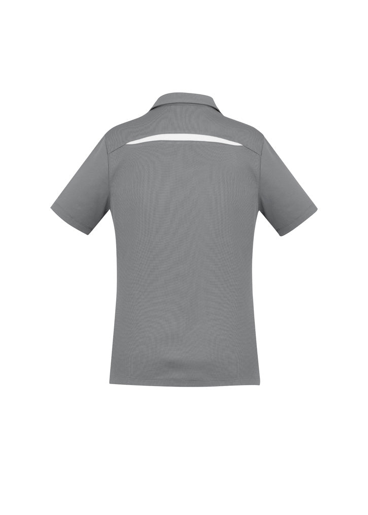 Sonar Womens Short Sleeve Polo - Silver/White - Back