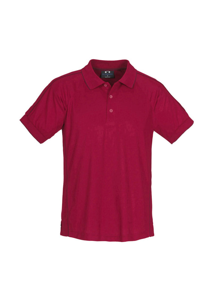 Resort Mens Short Sleeve Polo - Cherry/Maroon - Front