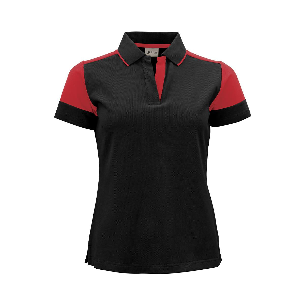 Women's Printer Prime Polo - Black / Red - Front
