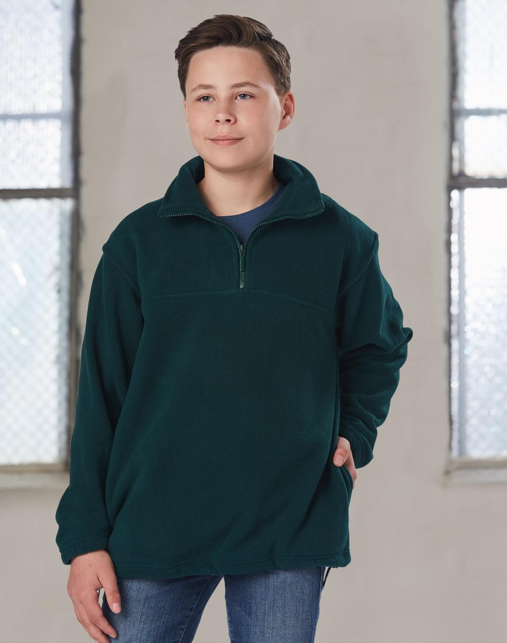 Winning Spirit Kids' half zip polar fleecy pullover PF11