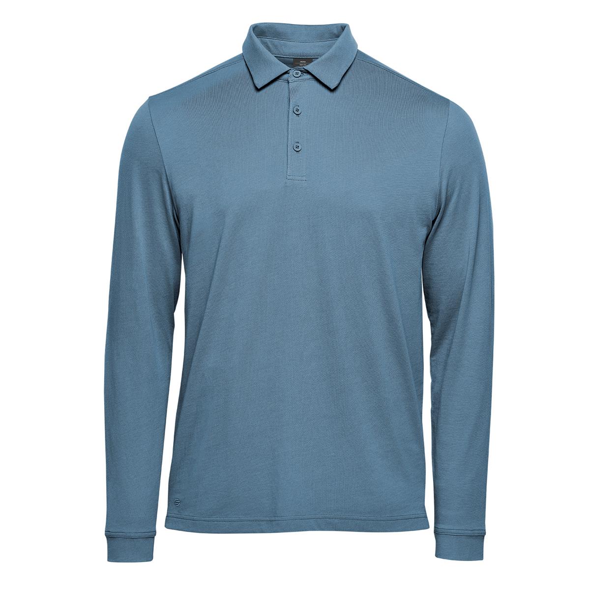 Men's Nevada L/S Micro Pique Polo - Retro Blue - Front