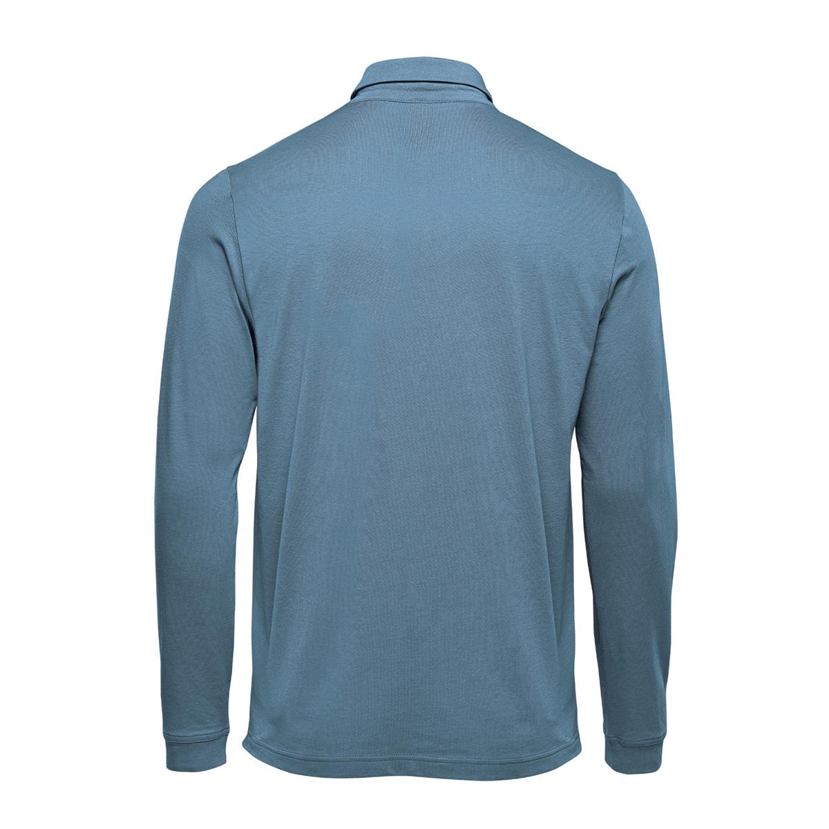 Men's Nevada L/S Micro Pique Polo - Retro Blue - Back