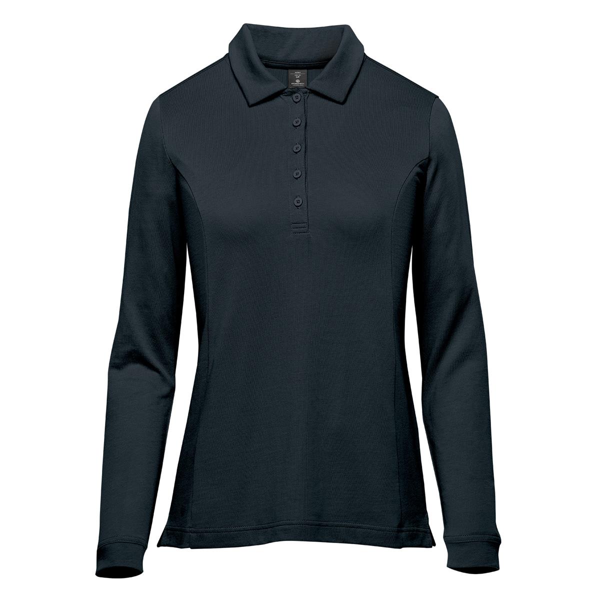 Women's Nevada L/S Micro Pique Polo - Midnight - Front