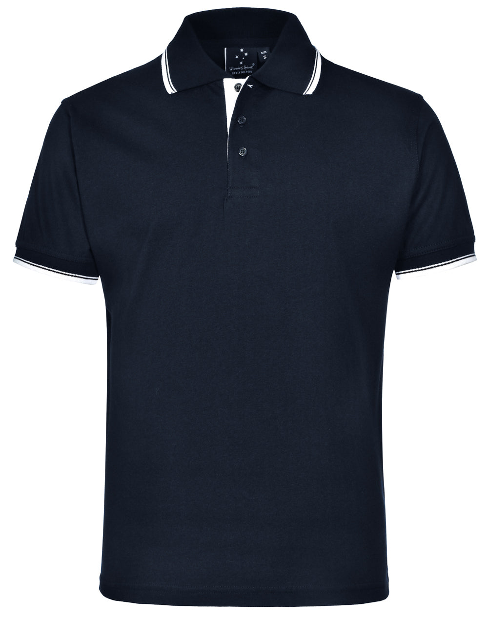 Unisex Cotton Jersey Polo - PS05 - Navy / White